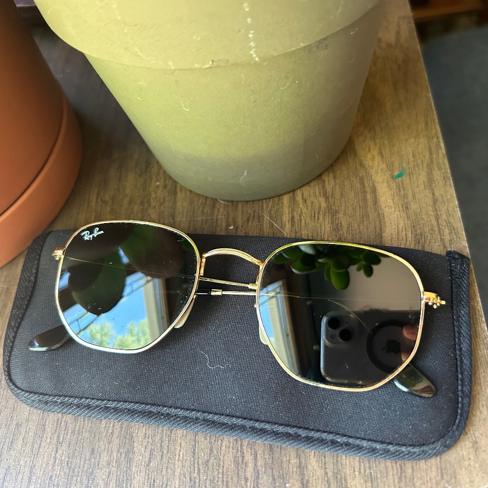 Ray Ban Hexagonal Flat Lens Sunglasses